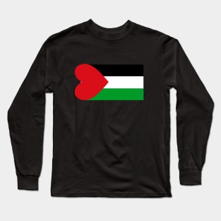 Palestine Heart Flag Long Sleeve T-Shirt